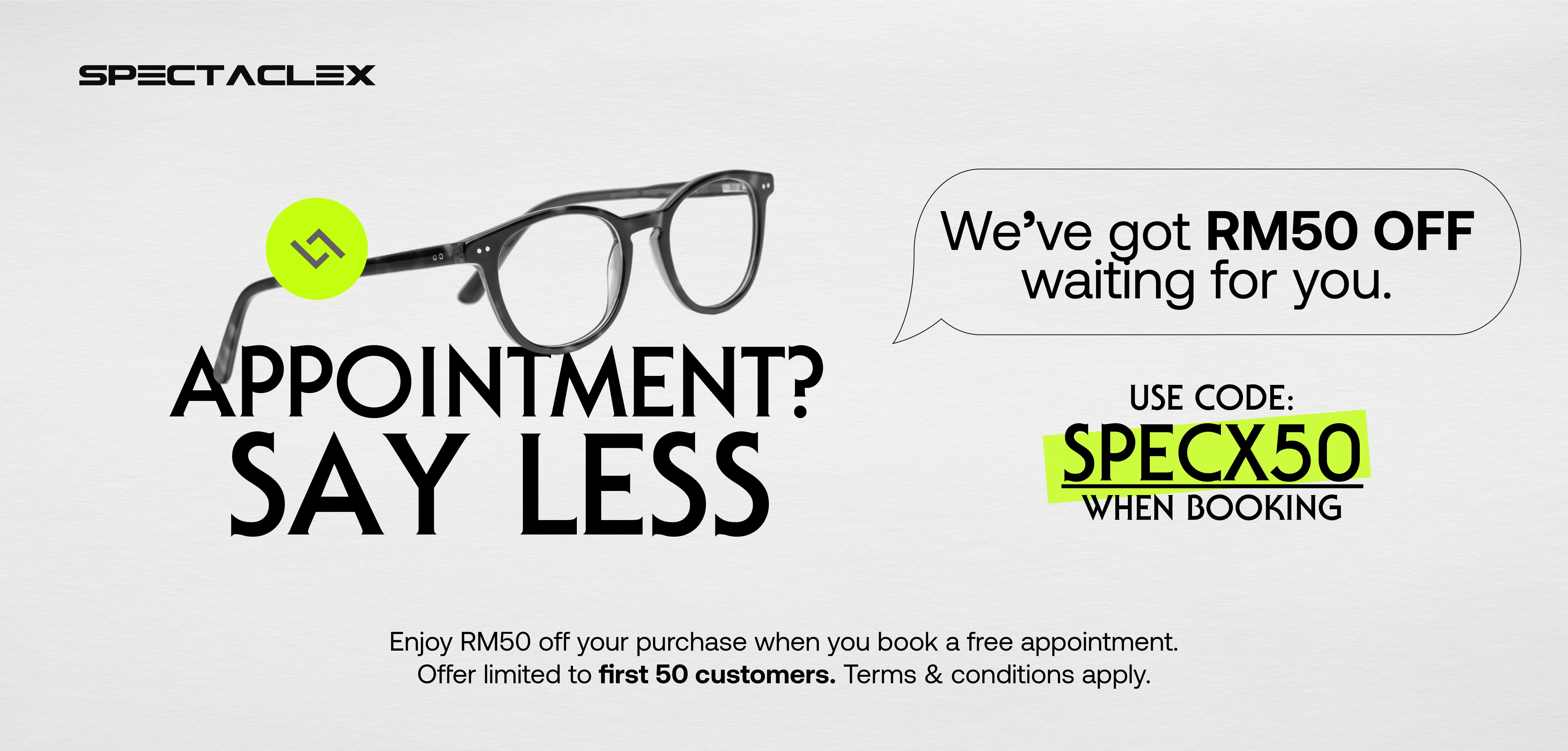 RM50 off boking